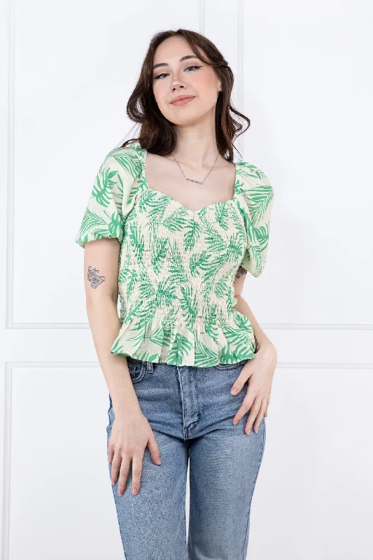 Relaxing in the Shade Women's Sweetheart Hi-Lo Short Sleeve Top