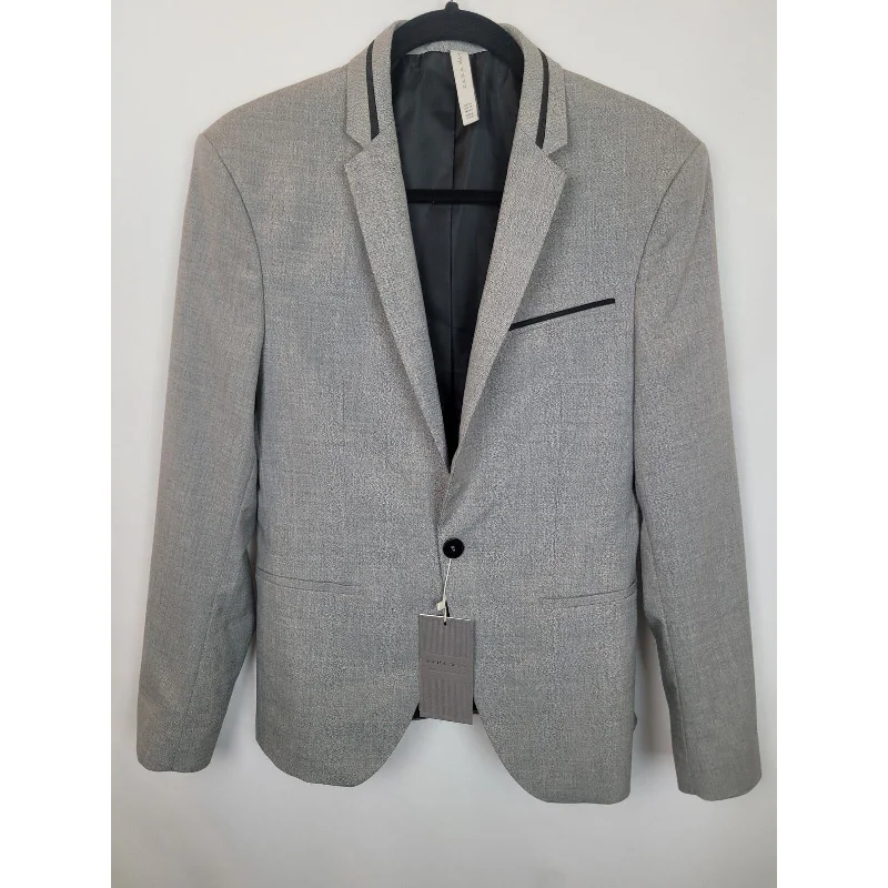 Zara Man NWT Heather Gray  Slim Fit Twill Sport Coat Blazer Suit Jacket 34