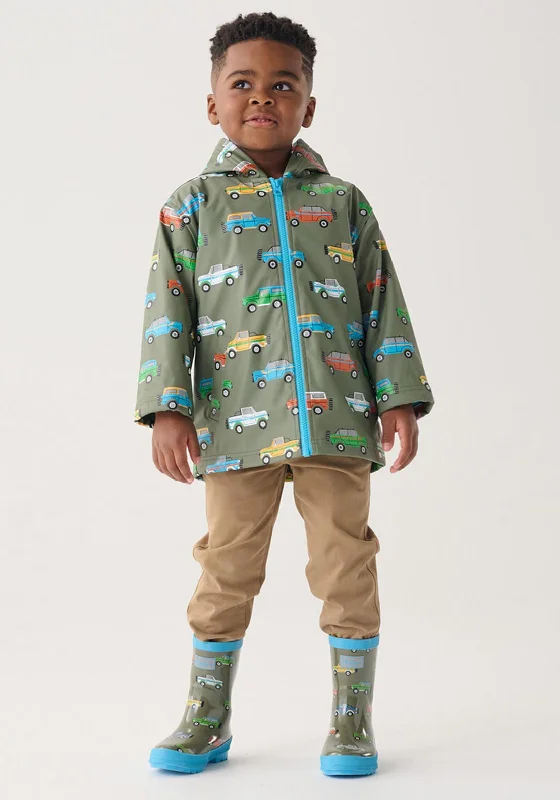 Hatley Boy Off Roading Waterproof Rain Jacket, Green