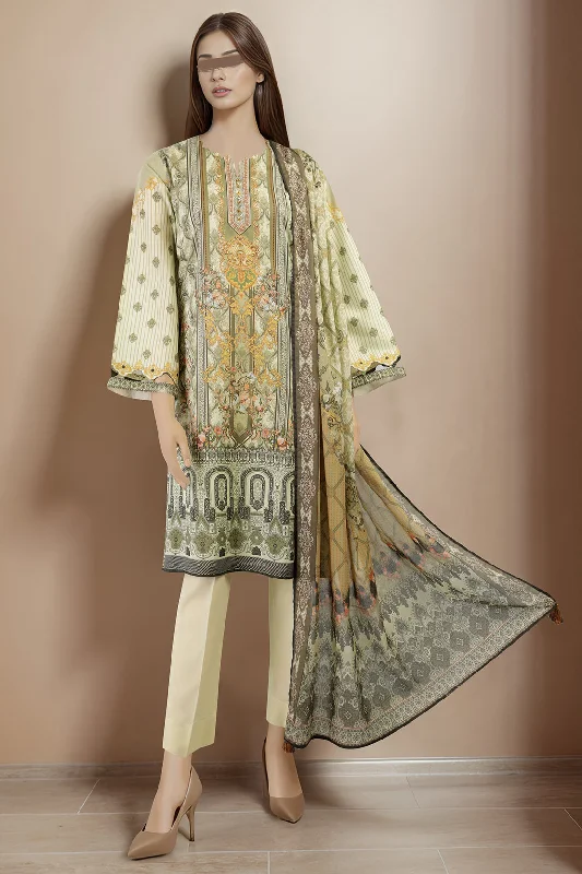 Unstitched Printed Lawn 2 Piece (Shirt/Dupatta)