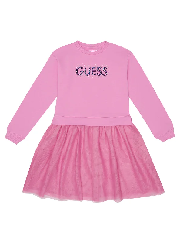 Eco Pink Logo Frill Dress (2-7)