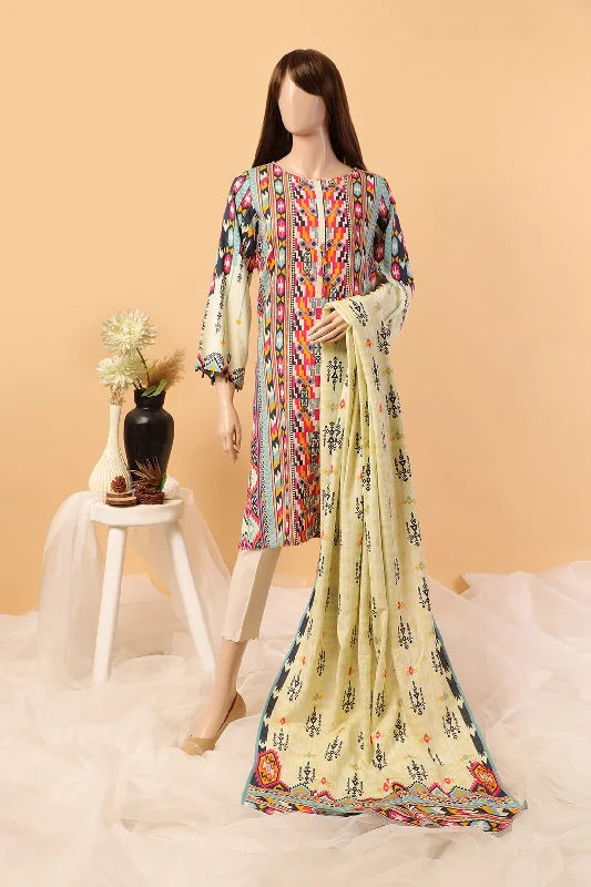 Unstitched Printed Lawn 2 Piece (Shirt/Dupatta)