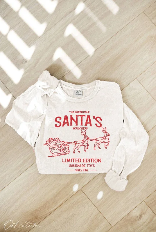 The North Pole - Santa's Workshop Long Sleeve Graphic Shirt In Cream