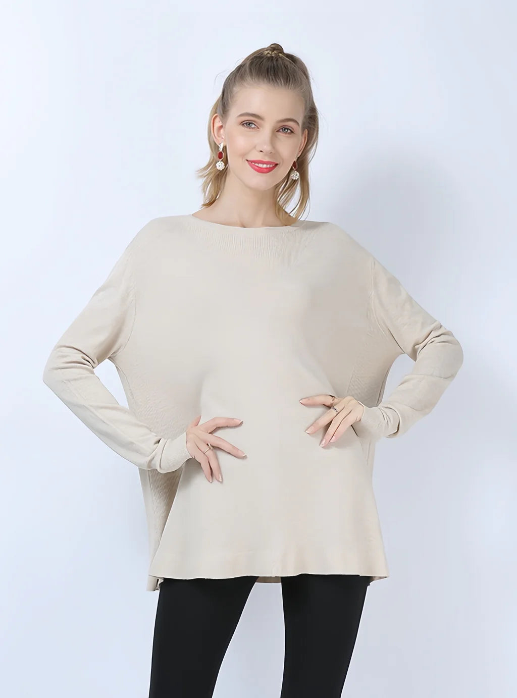 CLASSY LOOSE LONG SLEEVE PULLOVER SWEATER