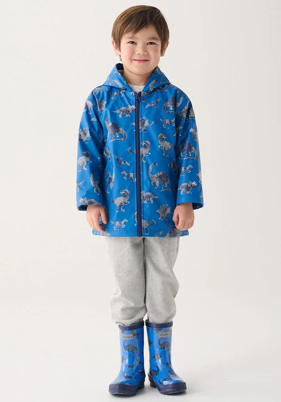 Hatley Boy Dino Waterproof Rain Jacket, Blue