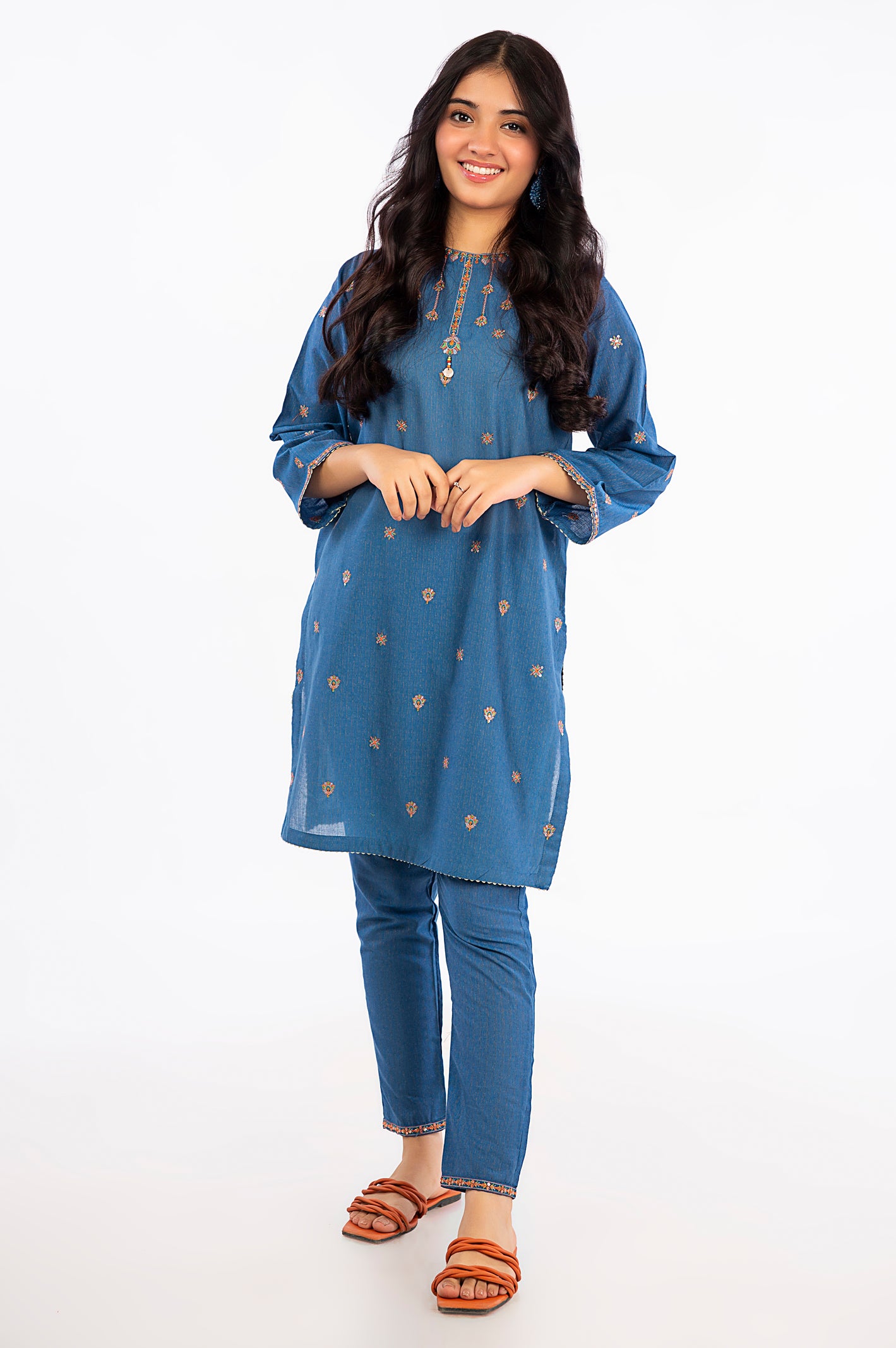 Blue Embroidered Teens 2PC