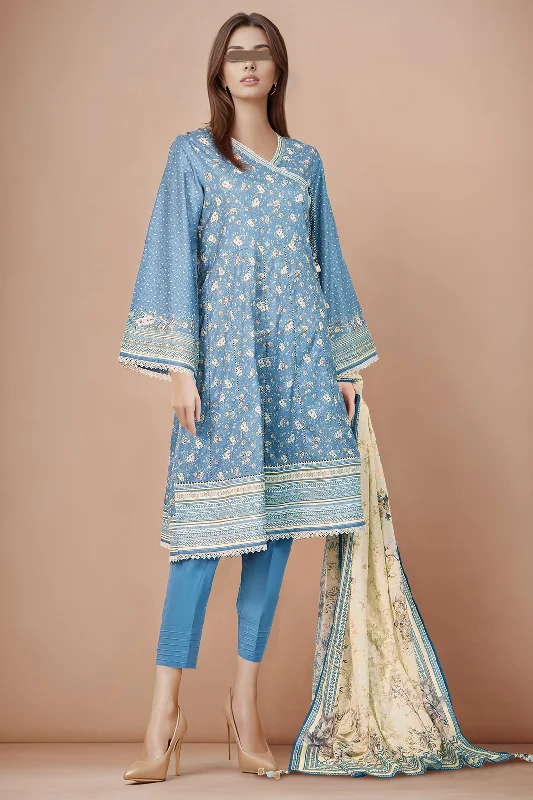 Unstitched Printed Lawn 2 Piece (Shirt/Dupatta)