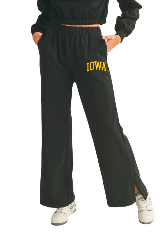 Iowa Block Wide Leg Sweatpants