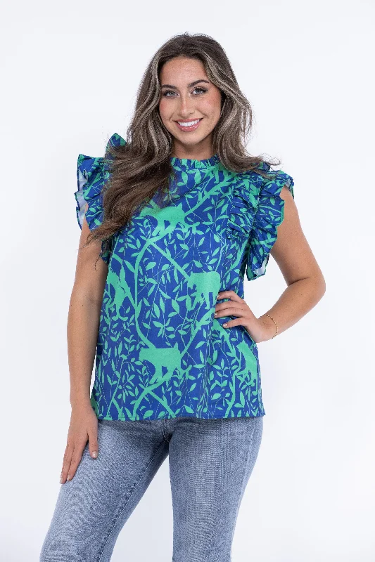 Precious Moment Women's Patterned Short Sleeve Top