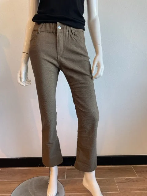 Novel Style Flog Pants - Brown (with check)