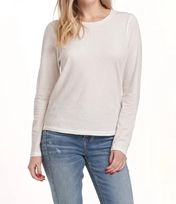 Kathy Long Sleeve Tee In White