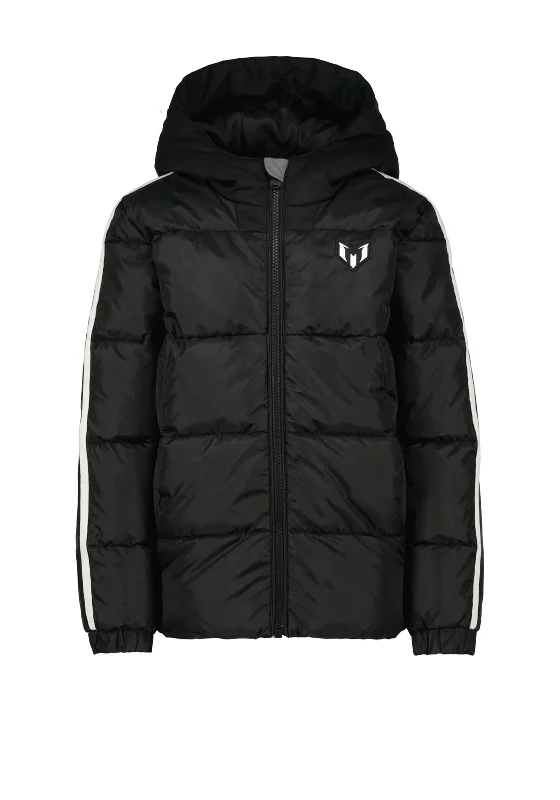 Vingino X Messi Tosario Hooded Puffer Jacket, Deep Black