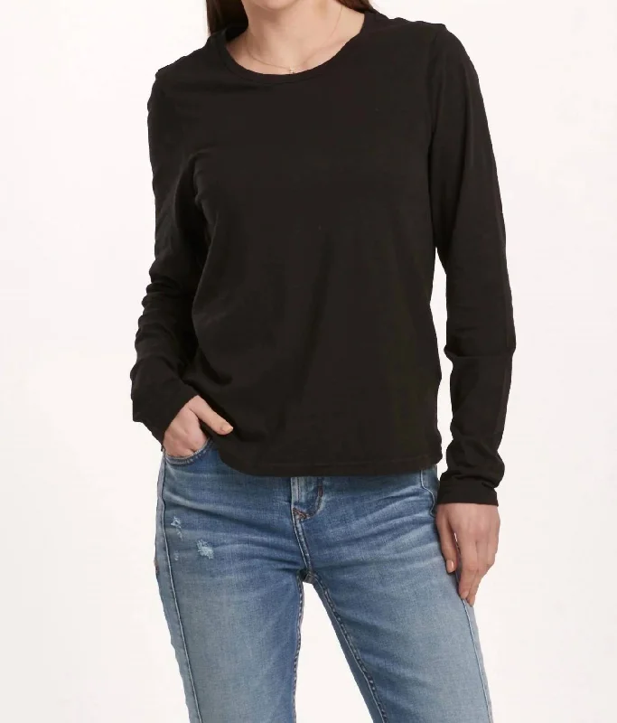 Kathy Long Sleeve Tee In Black