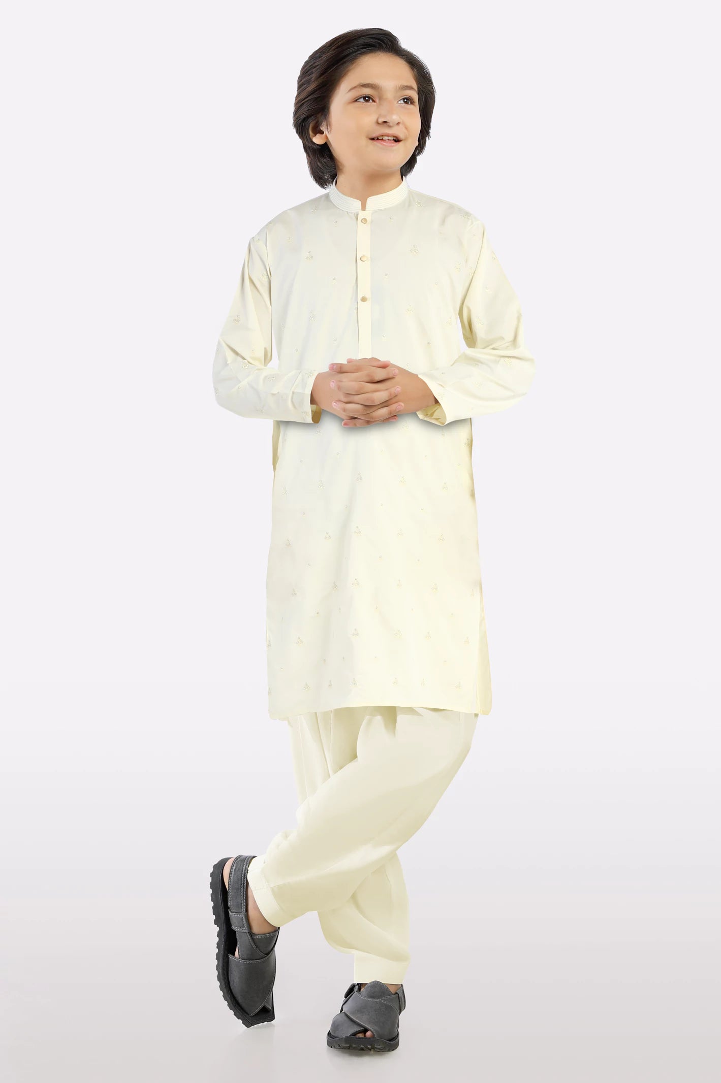 Cream Teens Kameez Shalwar