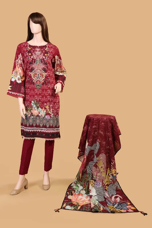 Unstitched Printed Lawn 2 Piece (Shirt/Dupatta)