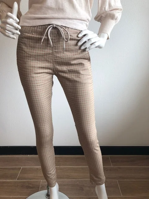 Flog - Shely Drawstring Pants - Checkered Rust