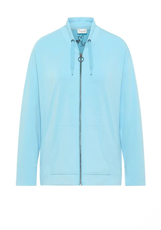 Barbara Lebek Drawstring High Neck Sweat Jacket, Blue