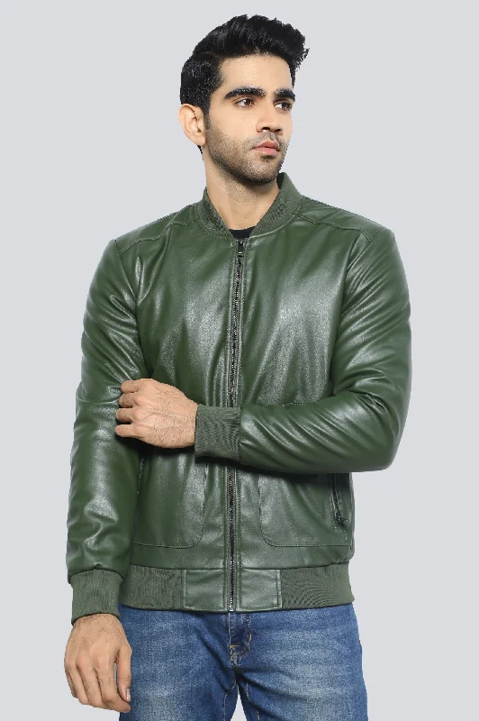 Olive Leather Jacket