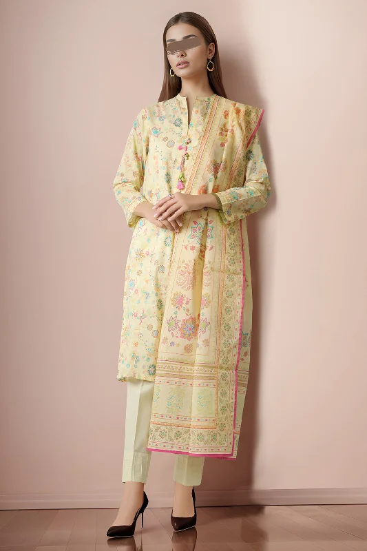 Unstitched Printed Lawn 2 Piece (Shirt/Dupatta)