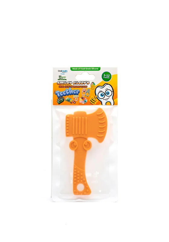 Smiley Eileeys Axe Tool Teether, Orange