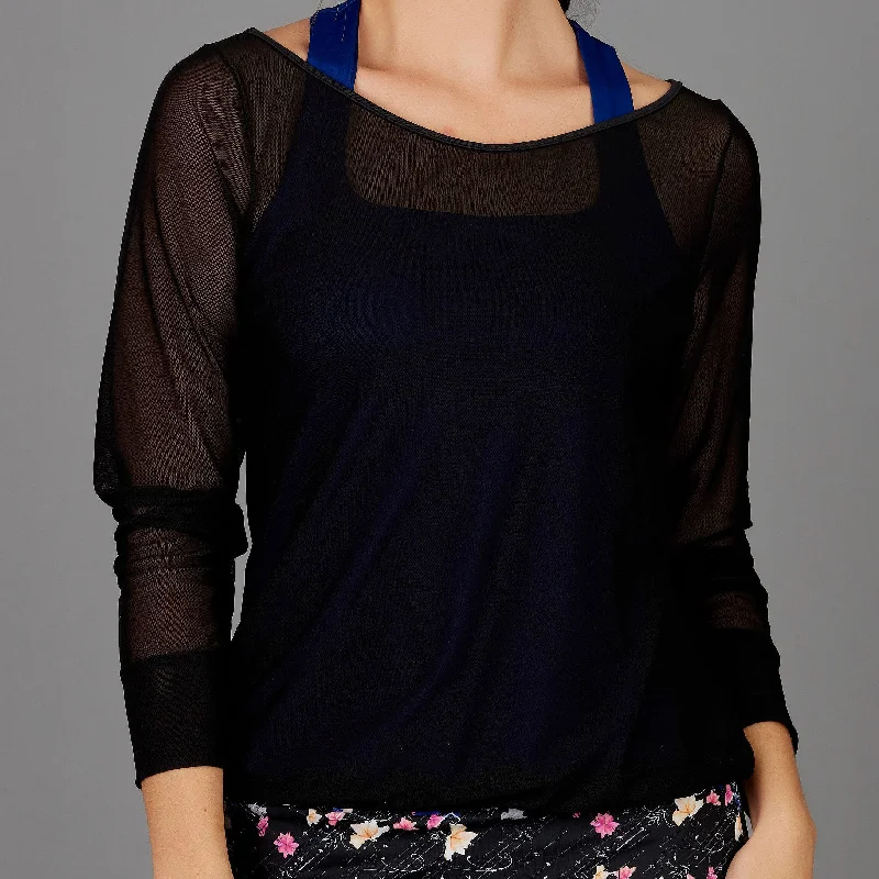 Dahlia Sheer Pullover (black mesh)