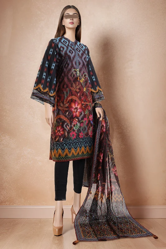 Unstitched Printed Lawn 2 Piece (Shirt/Dupatta)