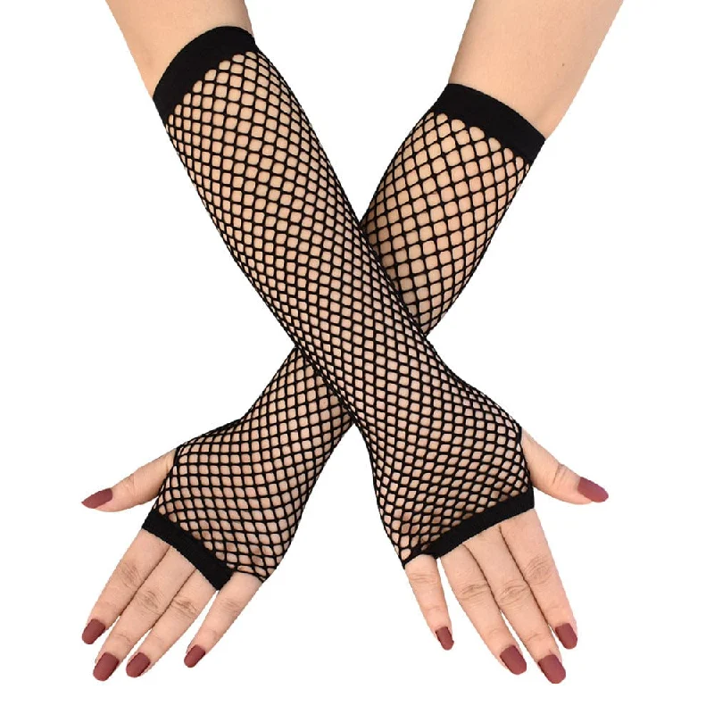 Women's Punk Mesh Elastic Arm Sleeves