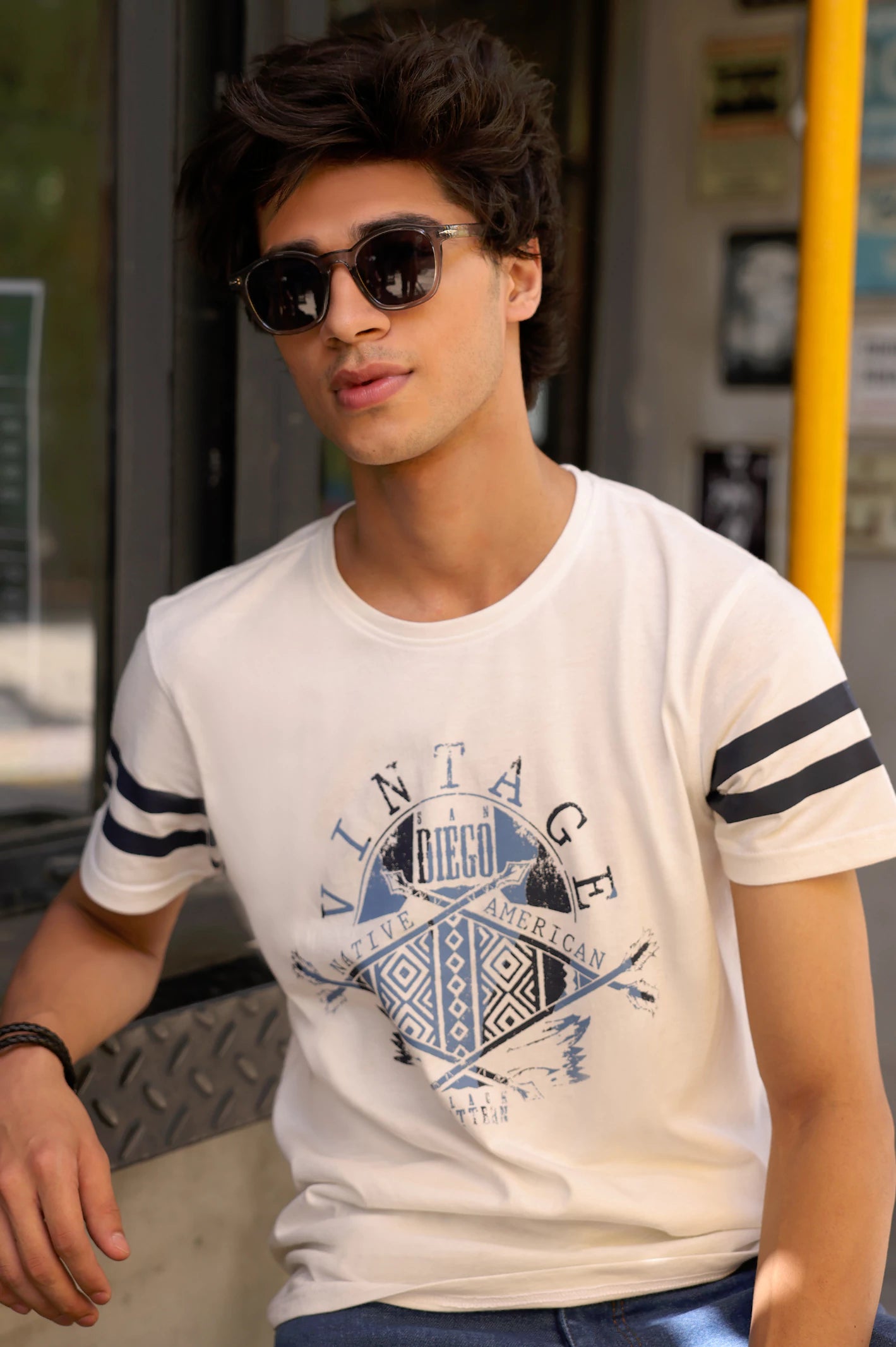 White Graphic Printed Tees