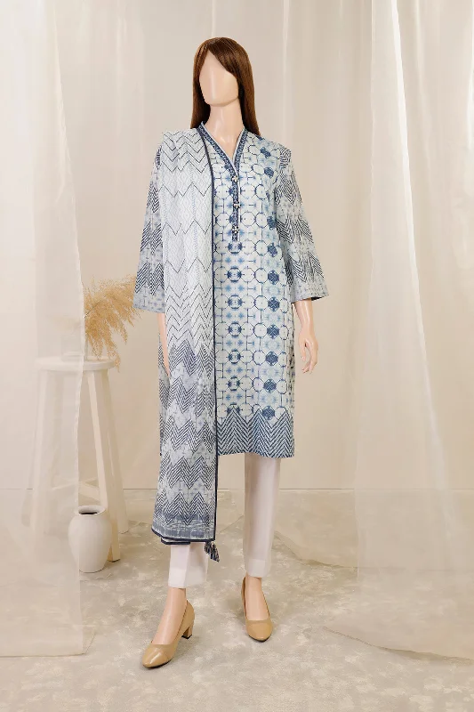 Unstitched Printed Lawn 2 Piece (Shirt/Dupatta)