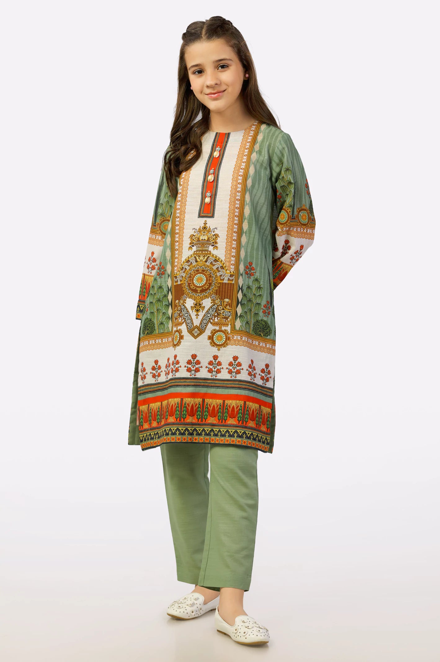 Green Printed Teens 2PC