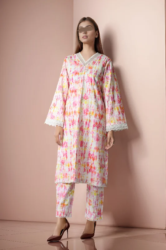 Printed Slub Cotton Stitched 2 Piece (Shirt/Trouser)