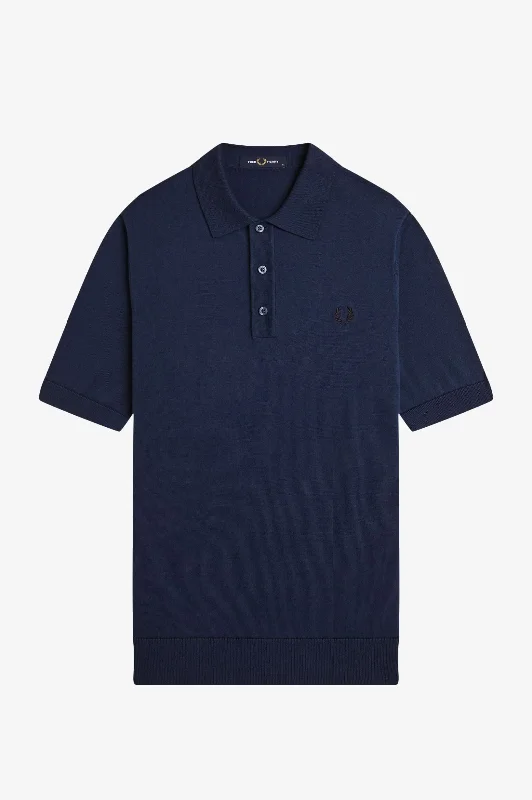 Fred Perry - K9725 Tennis Blue Knitted Cotton - Shirt