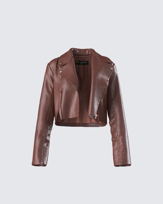 Donny Brown Vegan Leather Jacket