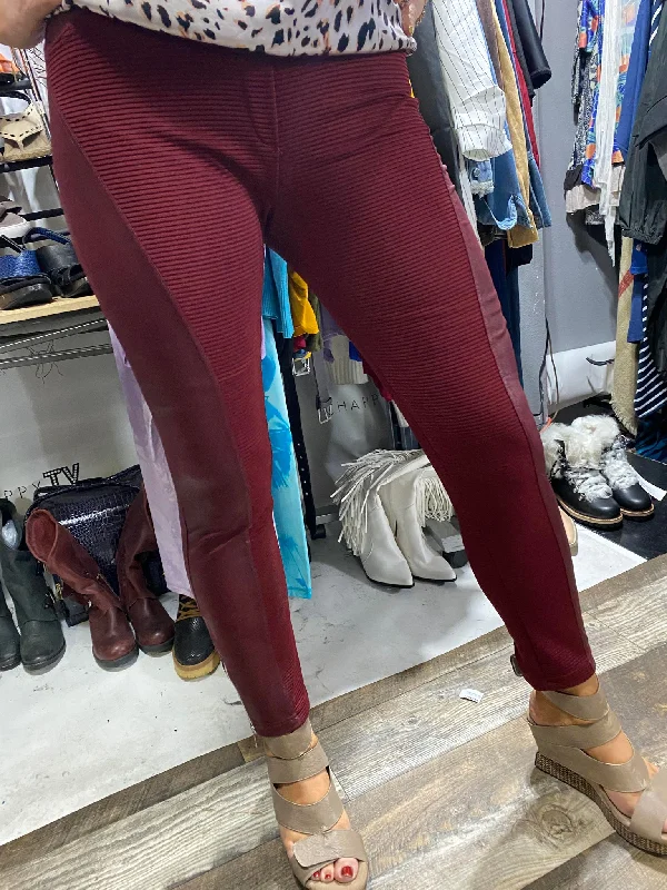 Burgundy Leatherette total pant