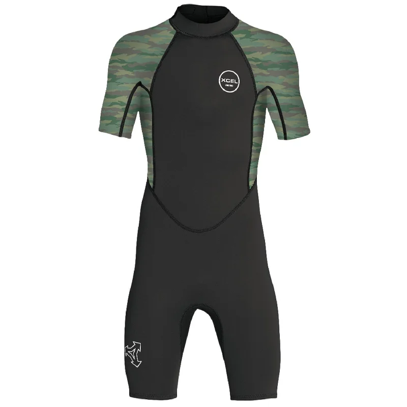 Xcel Youth Axis Short Sleeve 2mm Springsuit Sp21 Black Camo