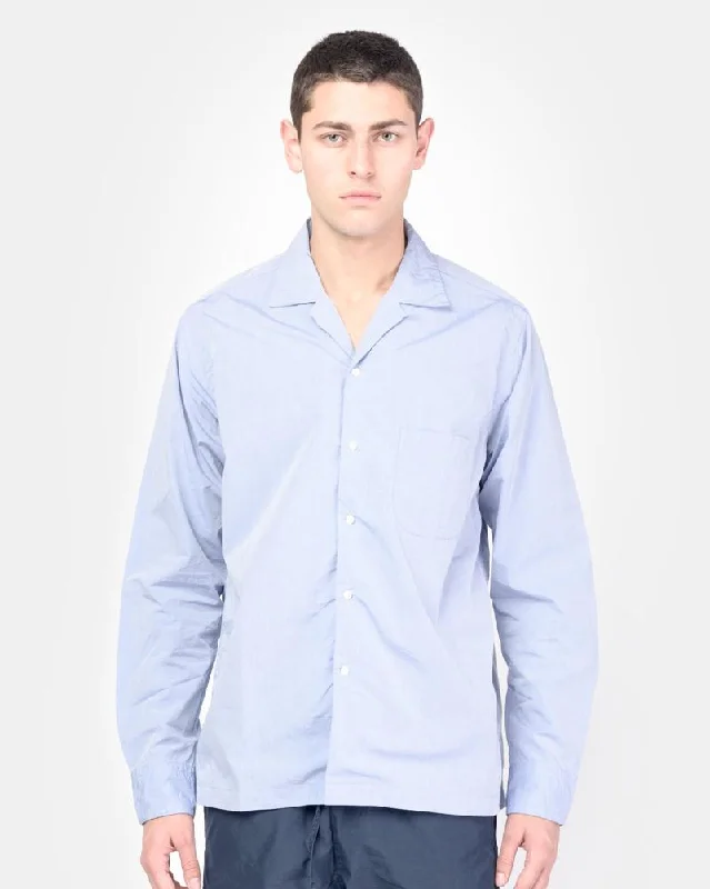 Long Sleeve Safari Shirt in Blue