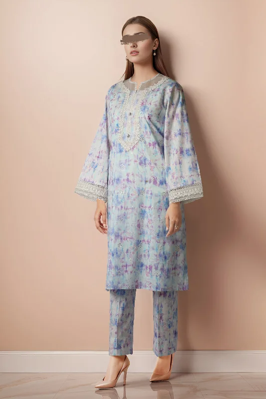 Printed Slub Cotton Stitched 2 Piece (Shirt/Trouser)