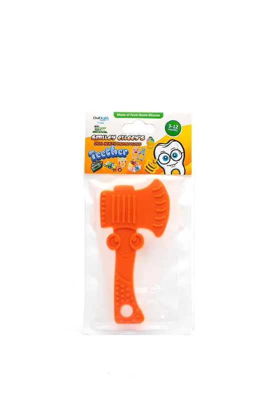 Smiley Eileeys Axe Tool Teether, Bright Orange