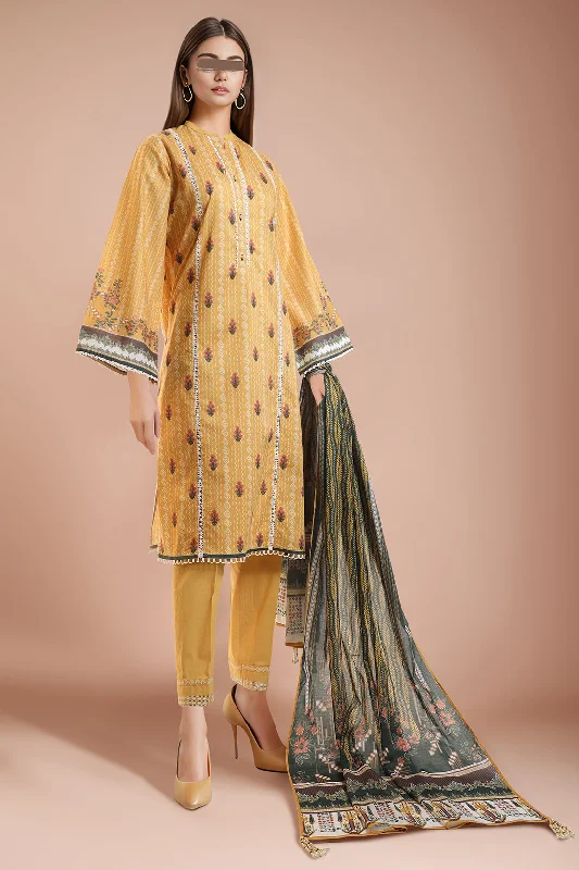 Unstitched Printed Lawn 2 Piece (Shirt/Dupatta)