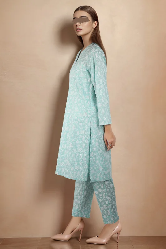 Printed Cotton Dobby Stitched 2 Piece (Shirt/Trouser)