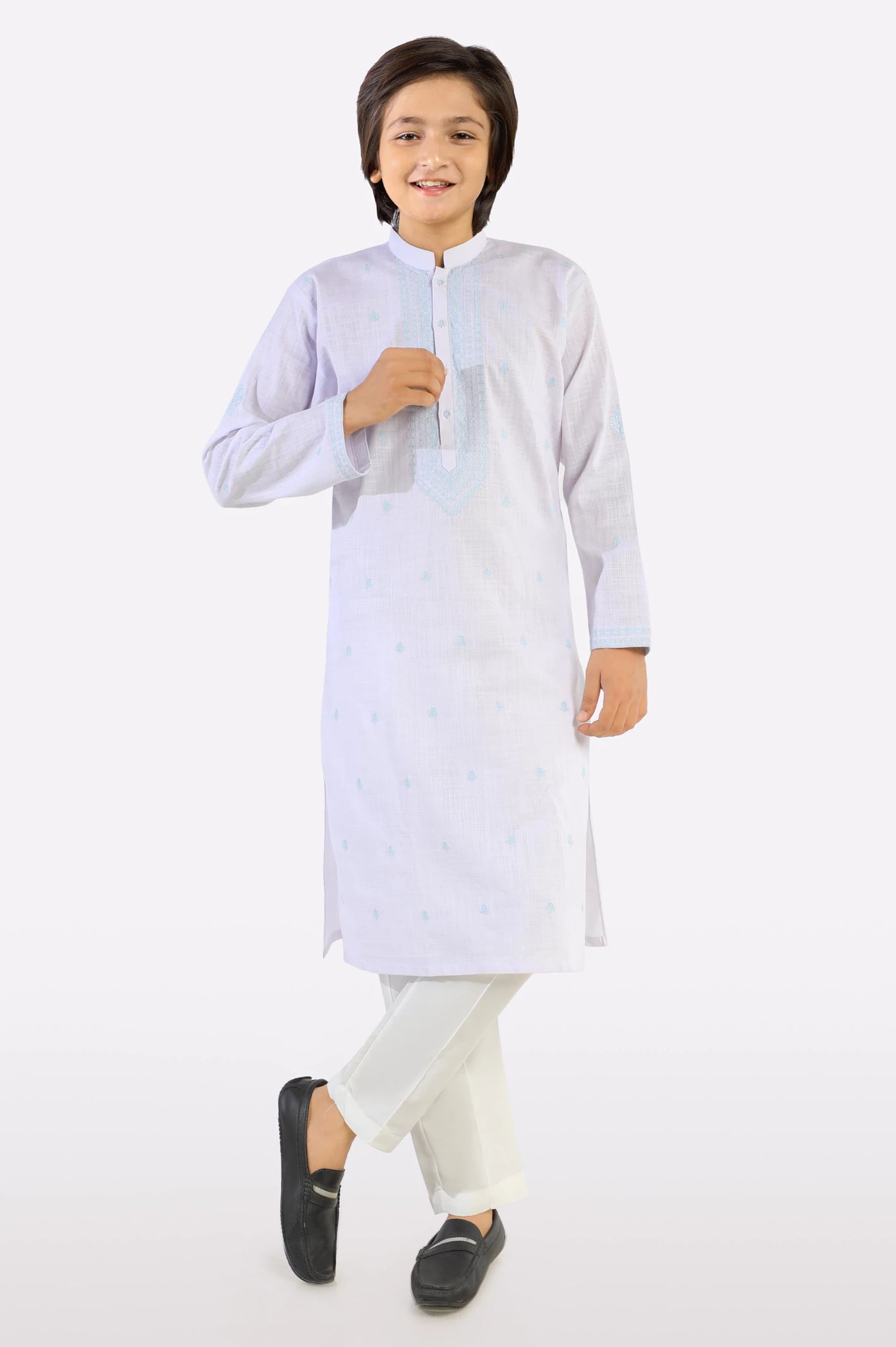 White Teens Kurta Pajama