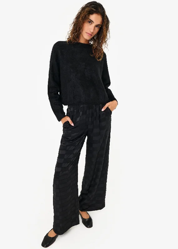 Medina Burnout Wide Leg Pant Black