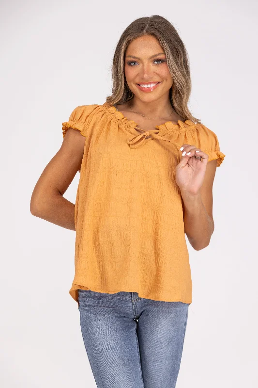 Whatever Comes My Way Women's Flowy Ruffled Short Sleeve Top