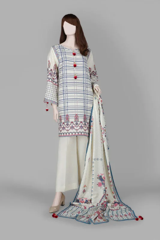 Unstitched Printed Lawn 2 Piece (Shirt/Dupatta)