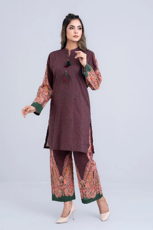 Printed Khaddar Two-Piece Ethnic Set