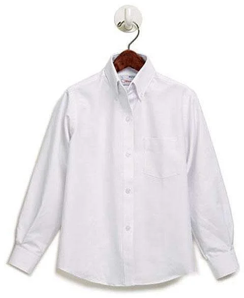 Long Sleeve Oxford BloUSes Button Down Collar Girl's Sizes