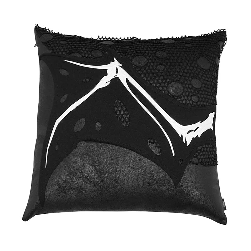 Gothic Ripped Mesh Splice Pillow Case with Pillow Inner