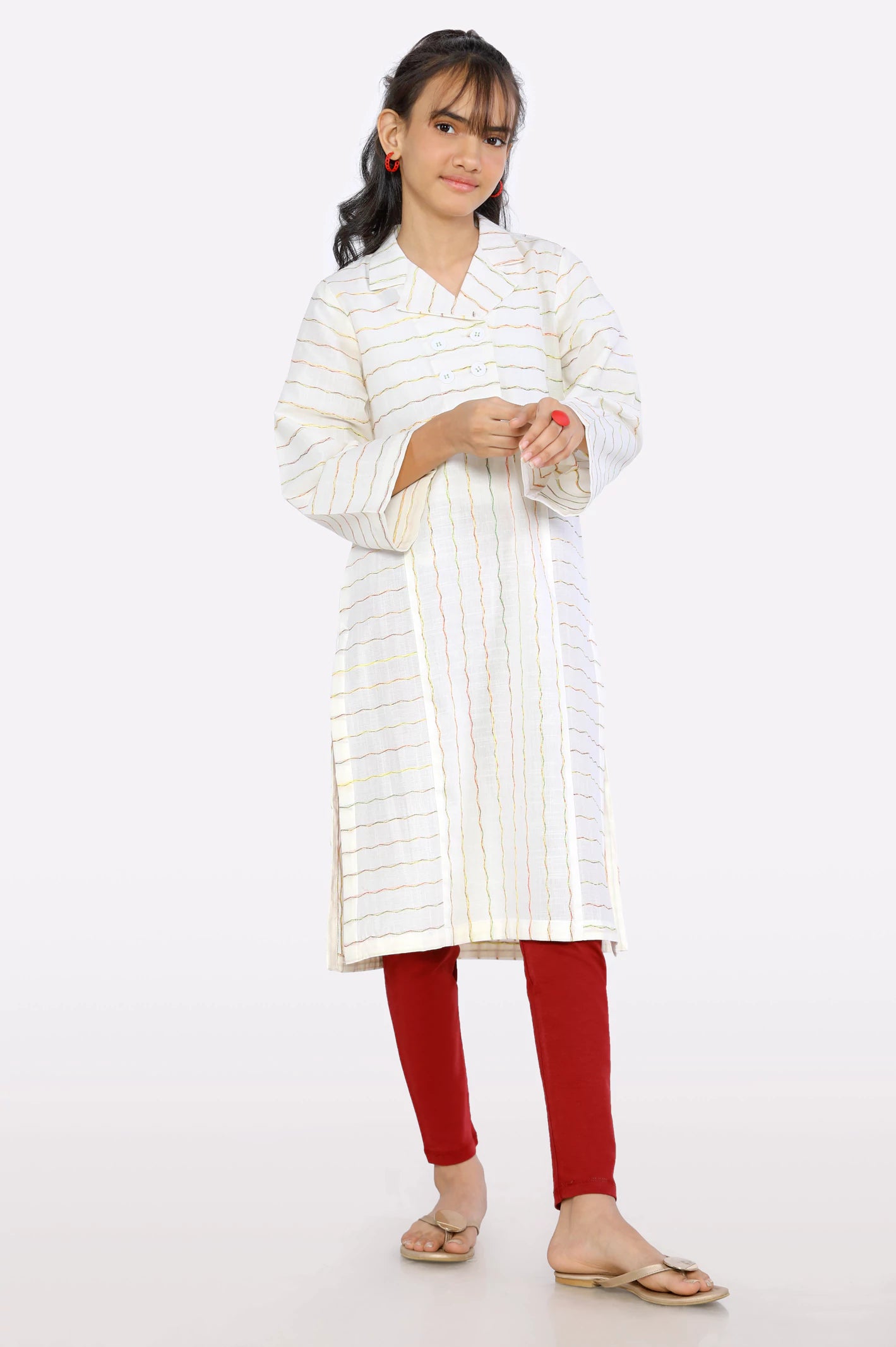 White Stylised Teens Kurti