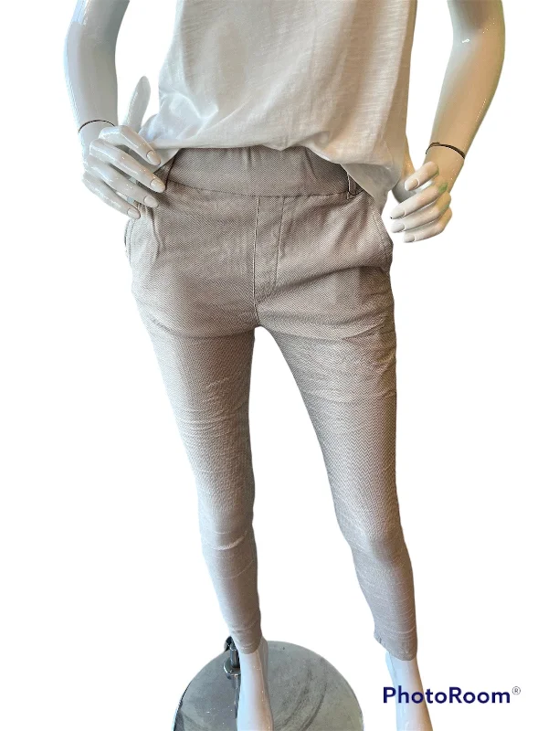 Dafna Style Flog Pants - Beige Herringbone