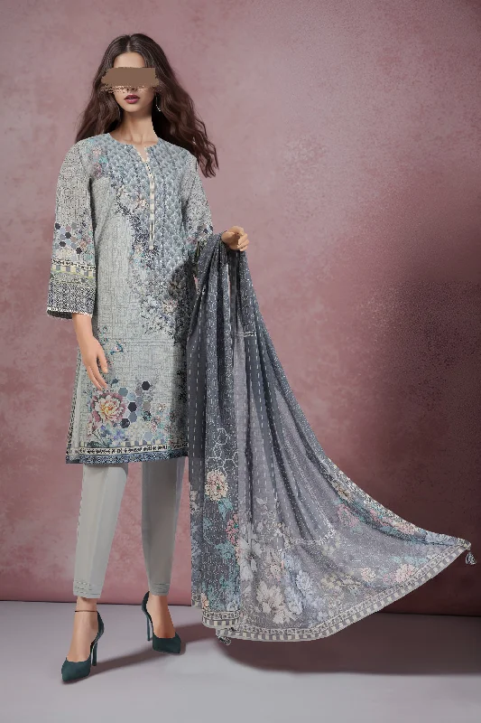 Unstitched Printed Lawn 2 Piece (Shirt/Dupatta)